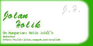 jolan holik business card